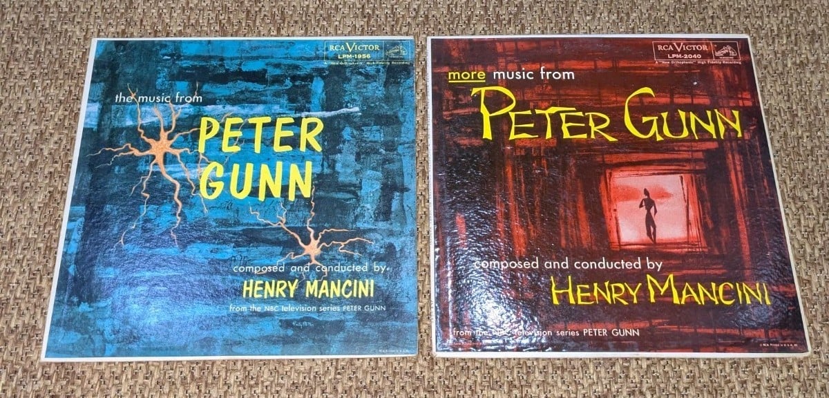 Set of 2 Henry Mancini Music From Peter Gunn & More Albums LPs Vinyl Records Vtg