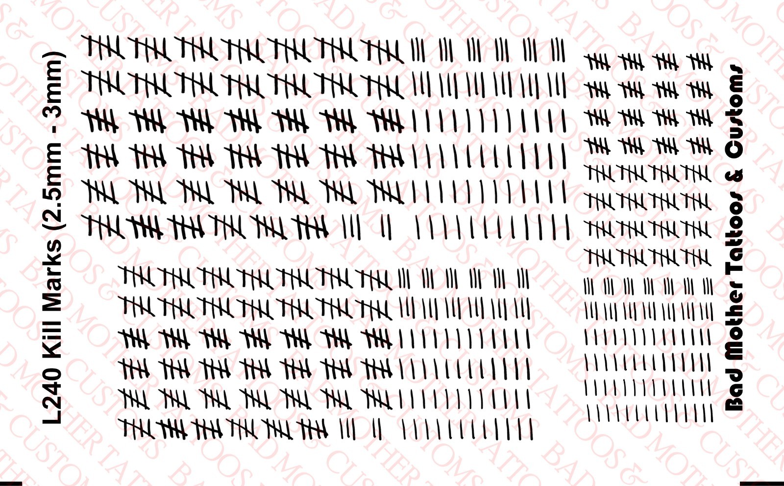 Decalcomanie scivolo acquatico personalizzate Tick Tally Kill Marks per action figure 2,5 - 3,5 mm