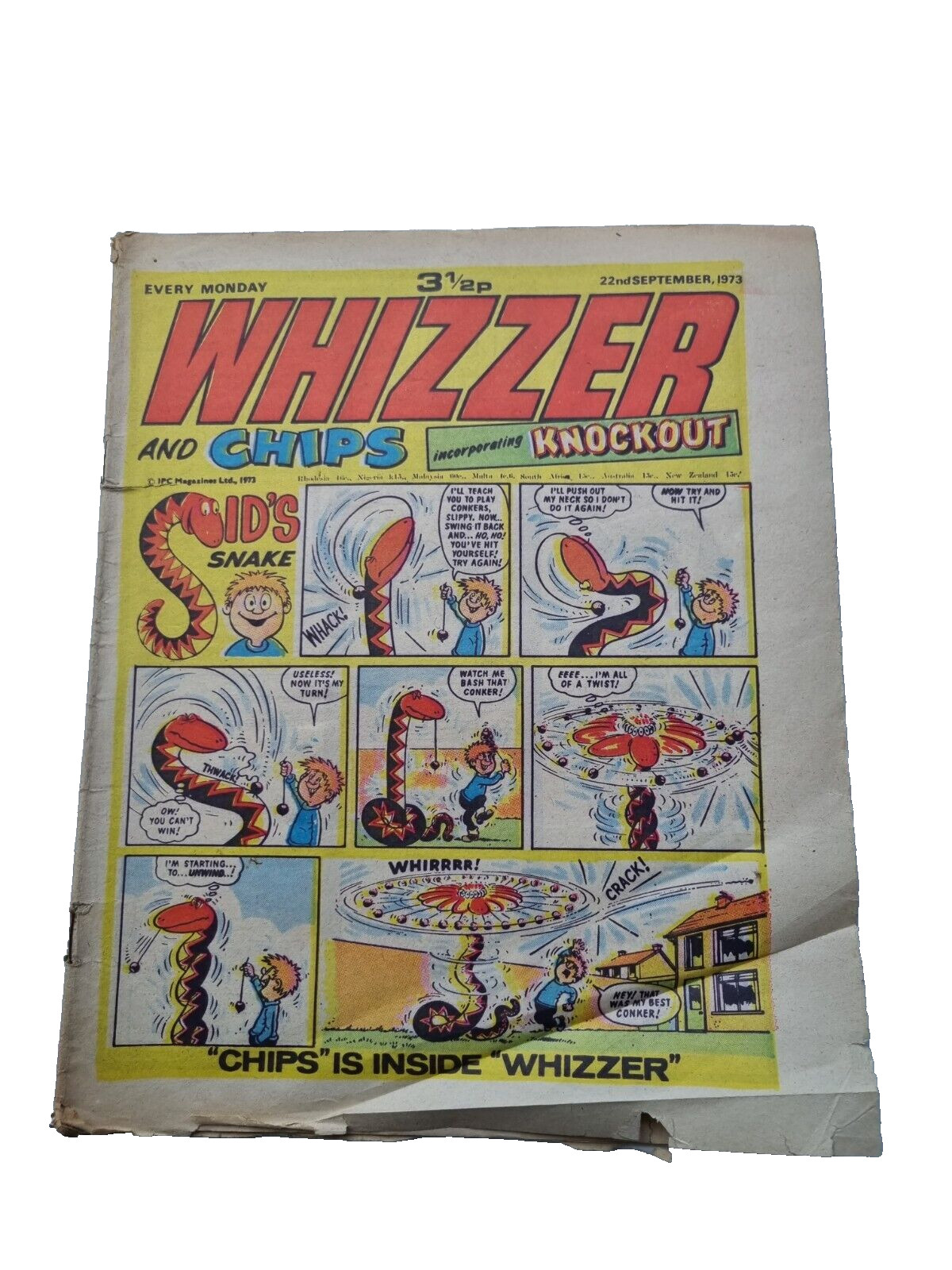 Whizzer and Chips - 22nd September 1973 IPC Magazine British Weekly comic