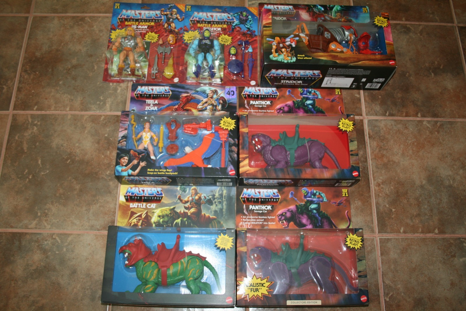 MOTU Origins enorme lotto armatura da battaglia He-Man scheletro gatto Panthor Zoar Stridor NUOVO