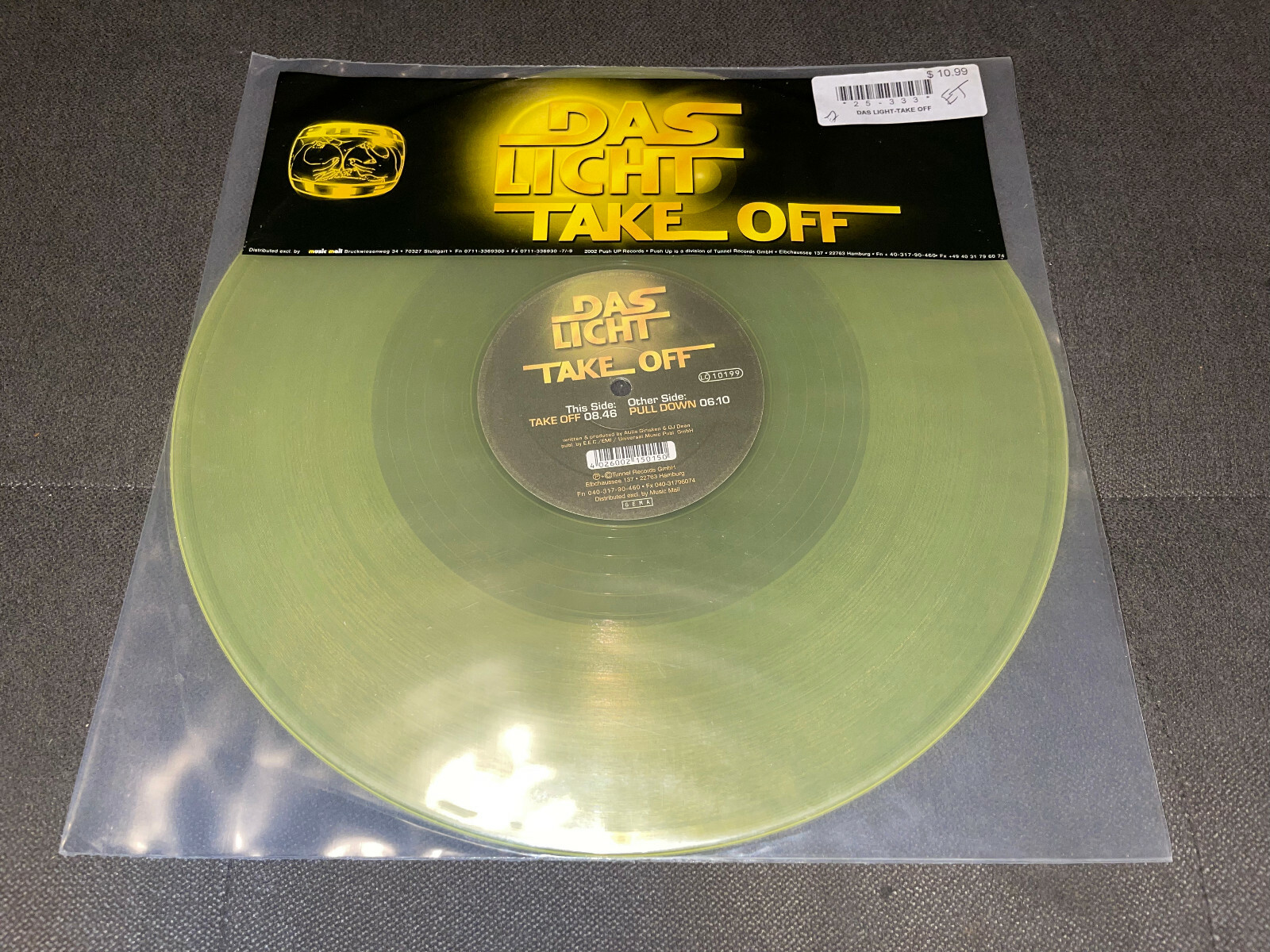 Das Licht Take Off Clear Yellow Coloured 12 inch Vinyl. RARE