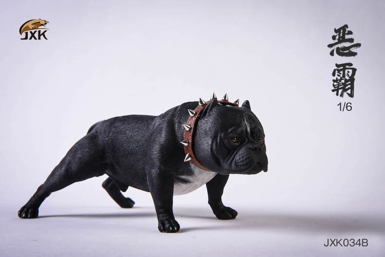 JXK JXK034B Animal Pet Bully Pitbull Dog Nero 1/6 Fit 12 pollici action figure