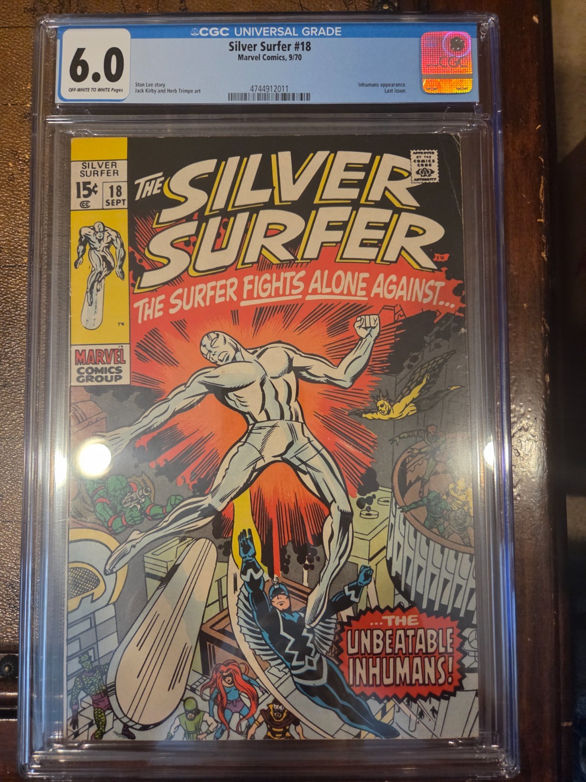 Silver Surfer #18 CGC 6.0 OWW Marvel 1970 Black Bolt, edizione finale