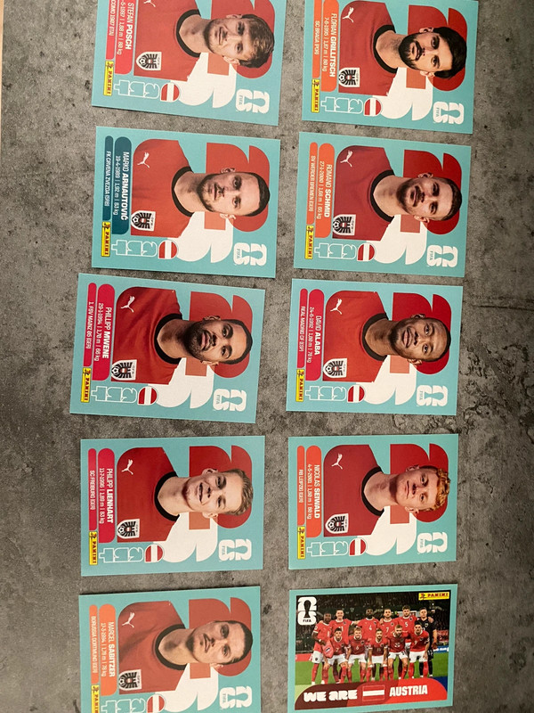 Stickers panini 2026 Autriche