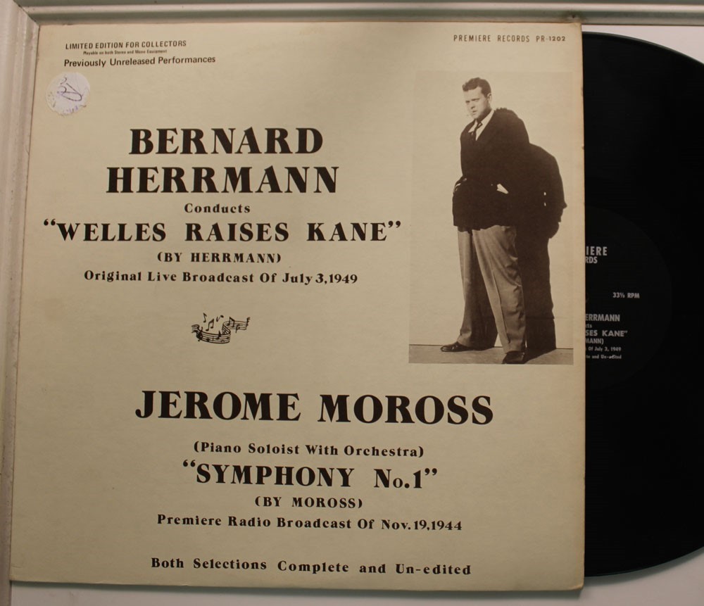Bernard Herrmann, Jerome Moross Lp Conducts Welles Raises Kane On Premiere - Vg+