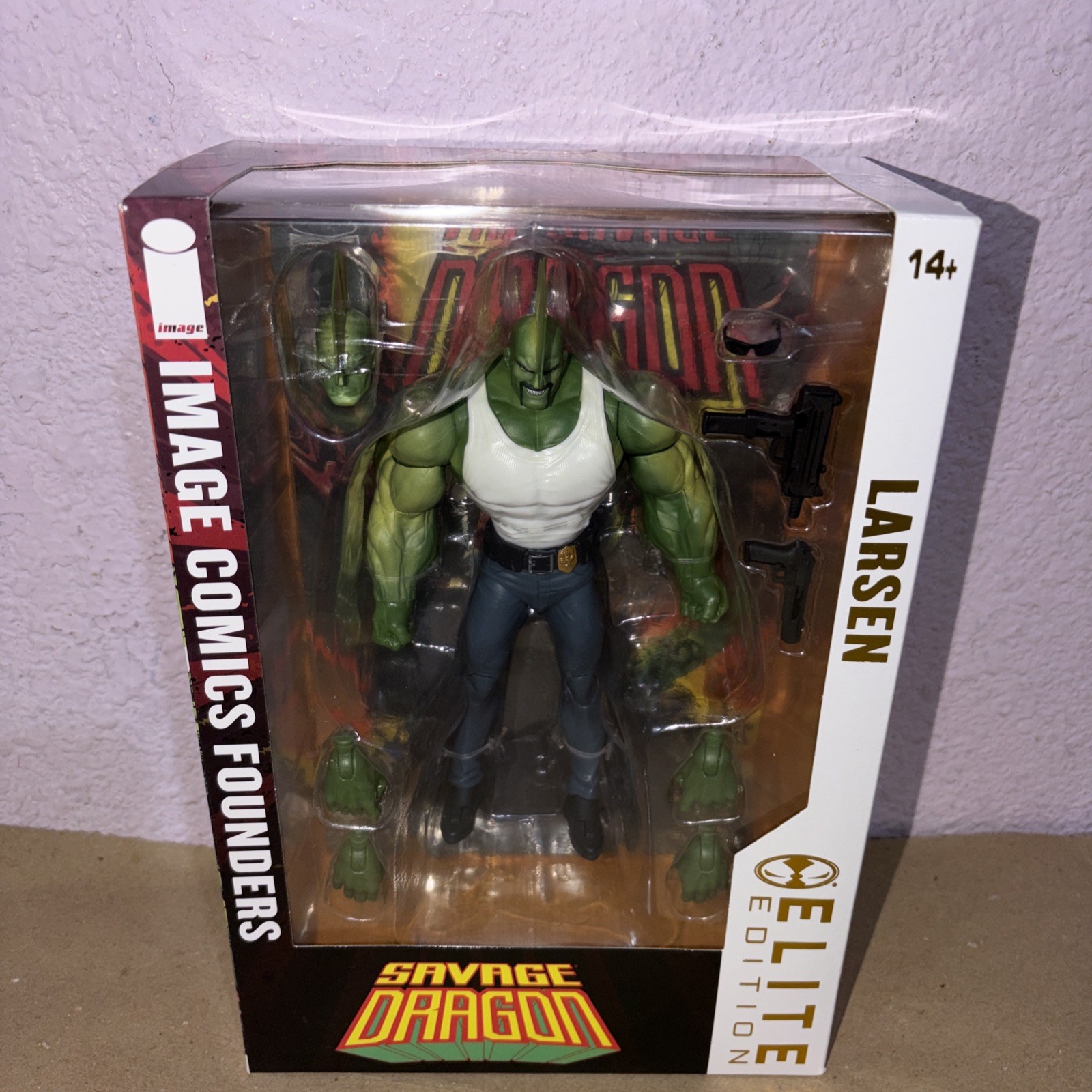 McFARLANE IMAGE COMICS FOUNDERS LARSEN SAVAGE DRAGON ELITE EDITION 7" FIGURE NUOVO