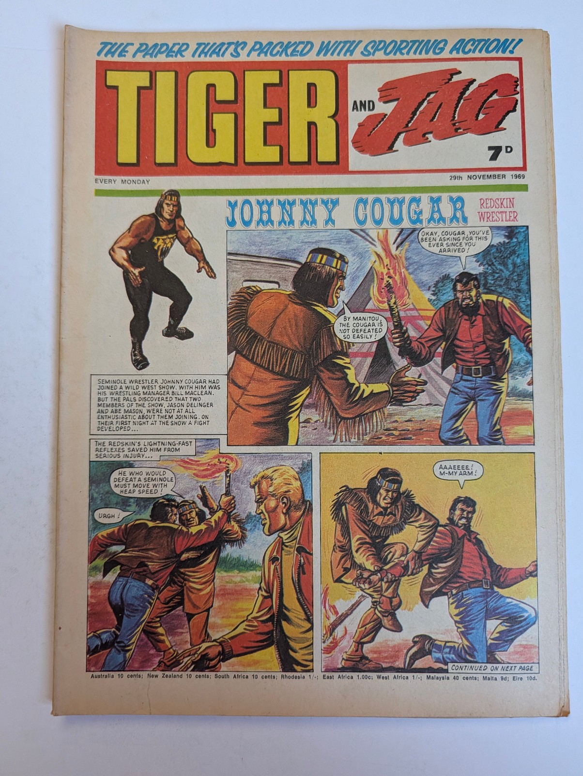 Tiger and Jag Comic 29th November 1969, IPC Magazines Ltd.