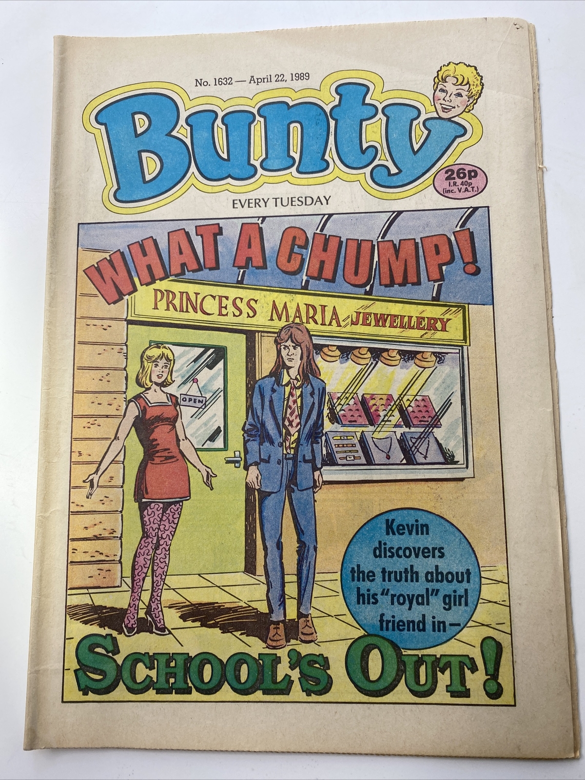 BUNTY COMIC - APRIL 22nd 1989  - EXCELLENT CONDITION - VINTAGE / NOSTALGIC GIFT 