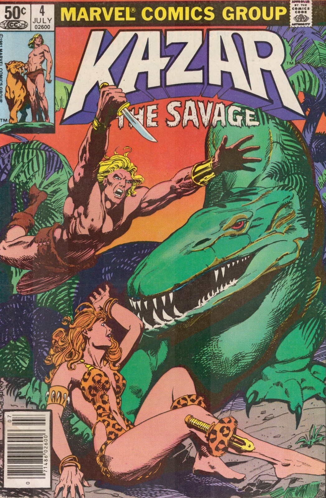 53647: MARVEL KA-ZAR THE SAVAGE #4 VG Grade