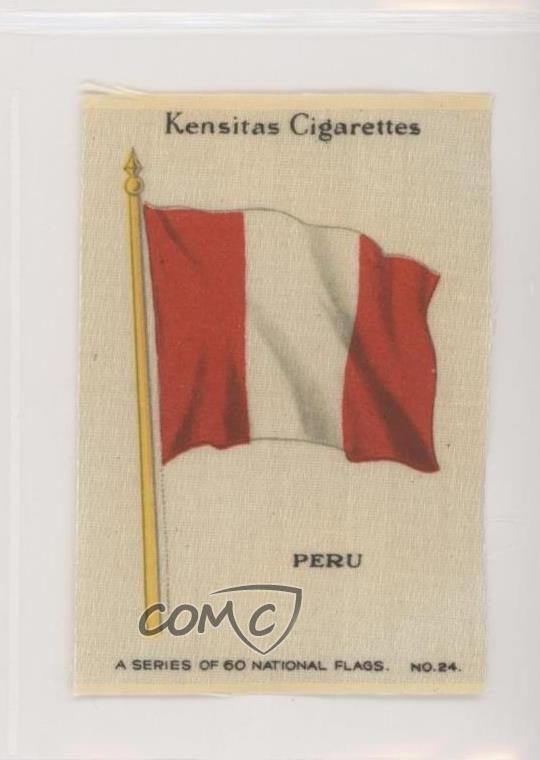 1934 Kensitas National Flags Silks Tobacco Peru #24 z6d