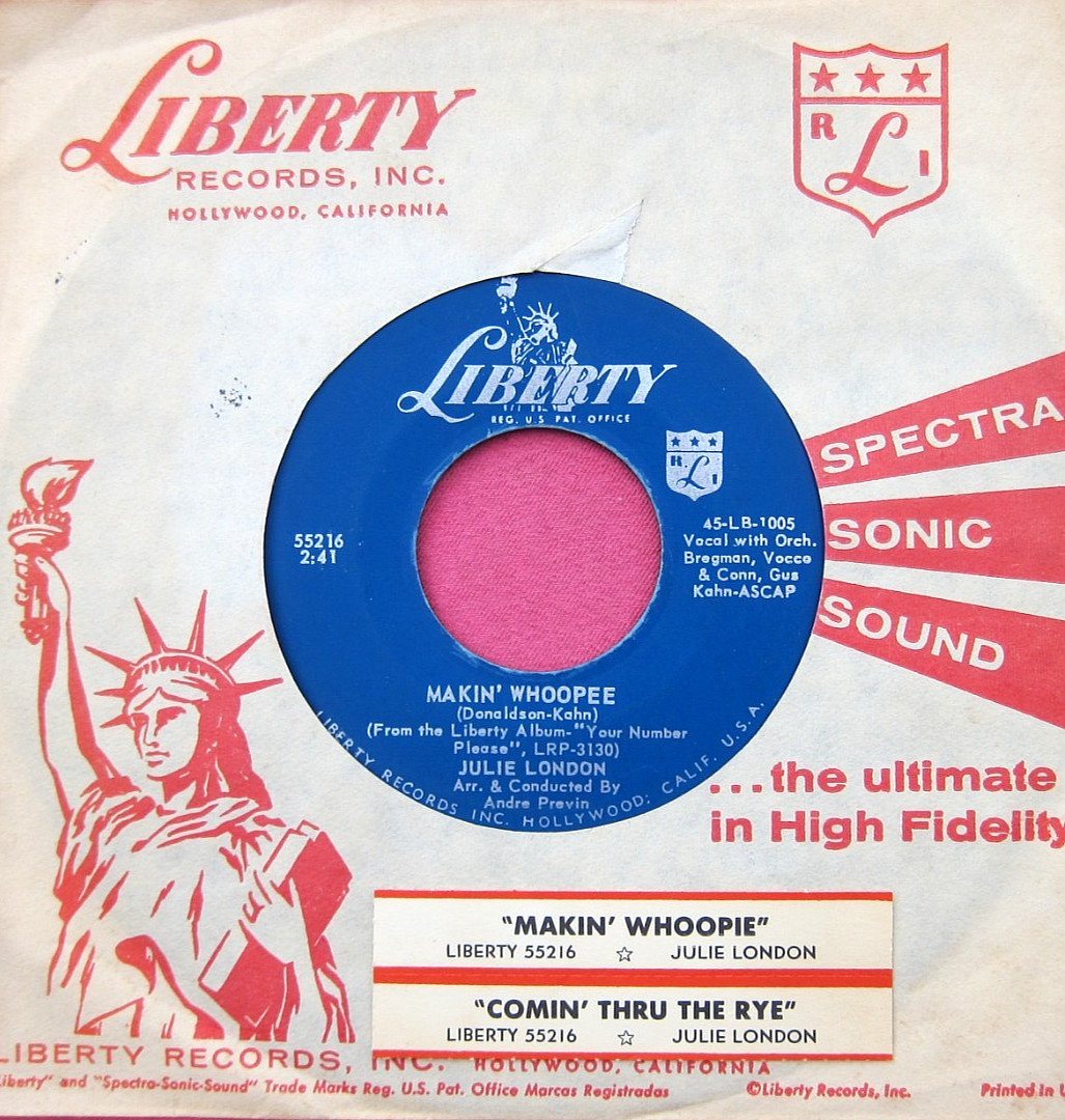 JULIE LONDON - Makin' Whoopee - 45 rpm - Liberty 55216 - VG++ to Near Mint