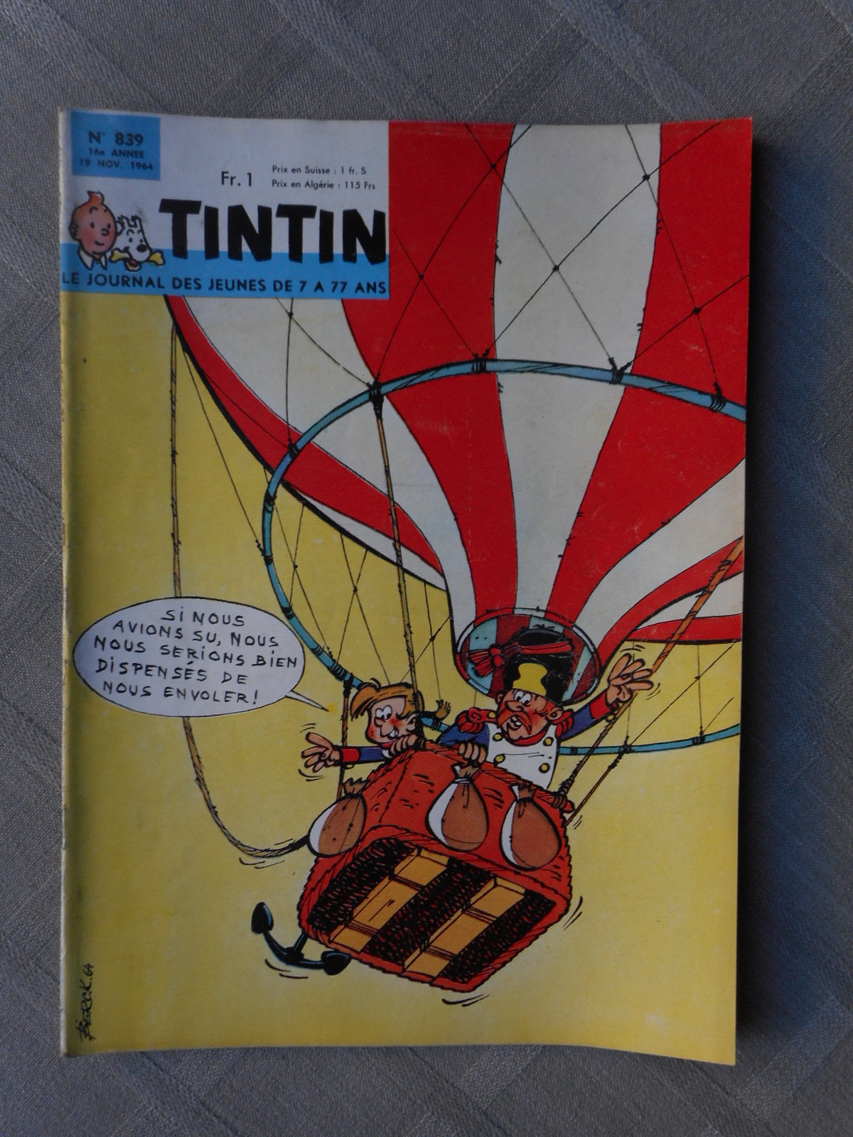 Hebdo Tintin 1ª Serie N°839 Stato Corretto Senza Più