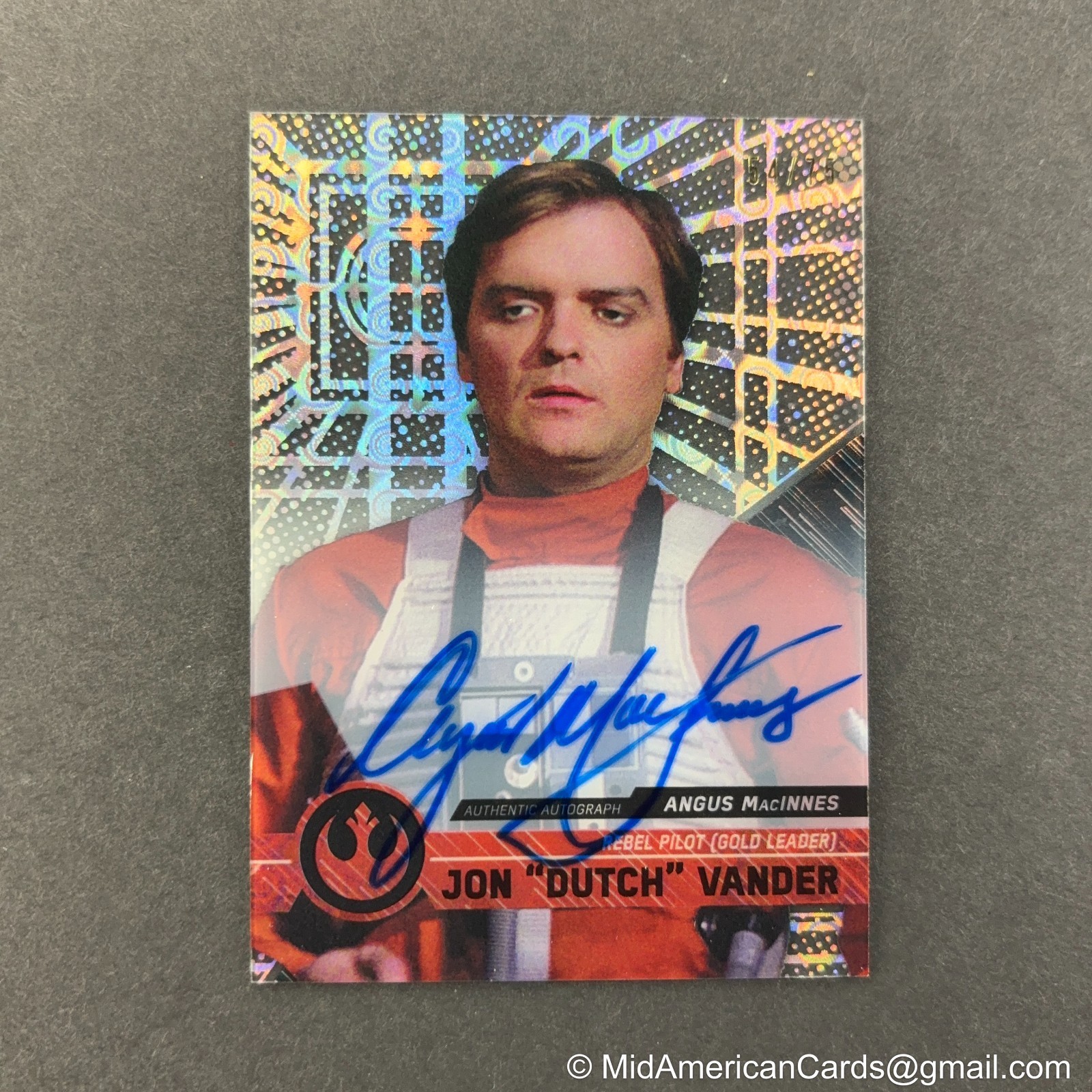 2017 Topps Star Wars High Tek #42 Jon Dutch Vander Tidal Diffractor Auto /75