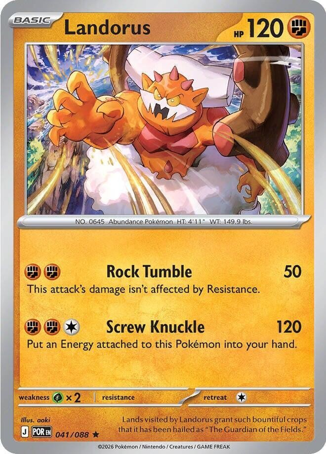 Pokémon Landorus 041/088 Holo ordine perfetto quasi nuovo