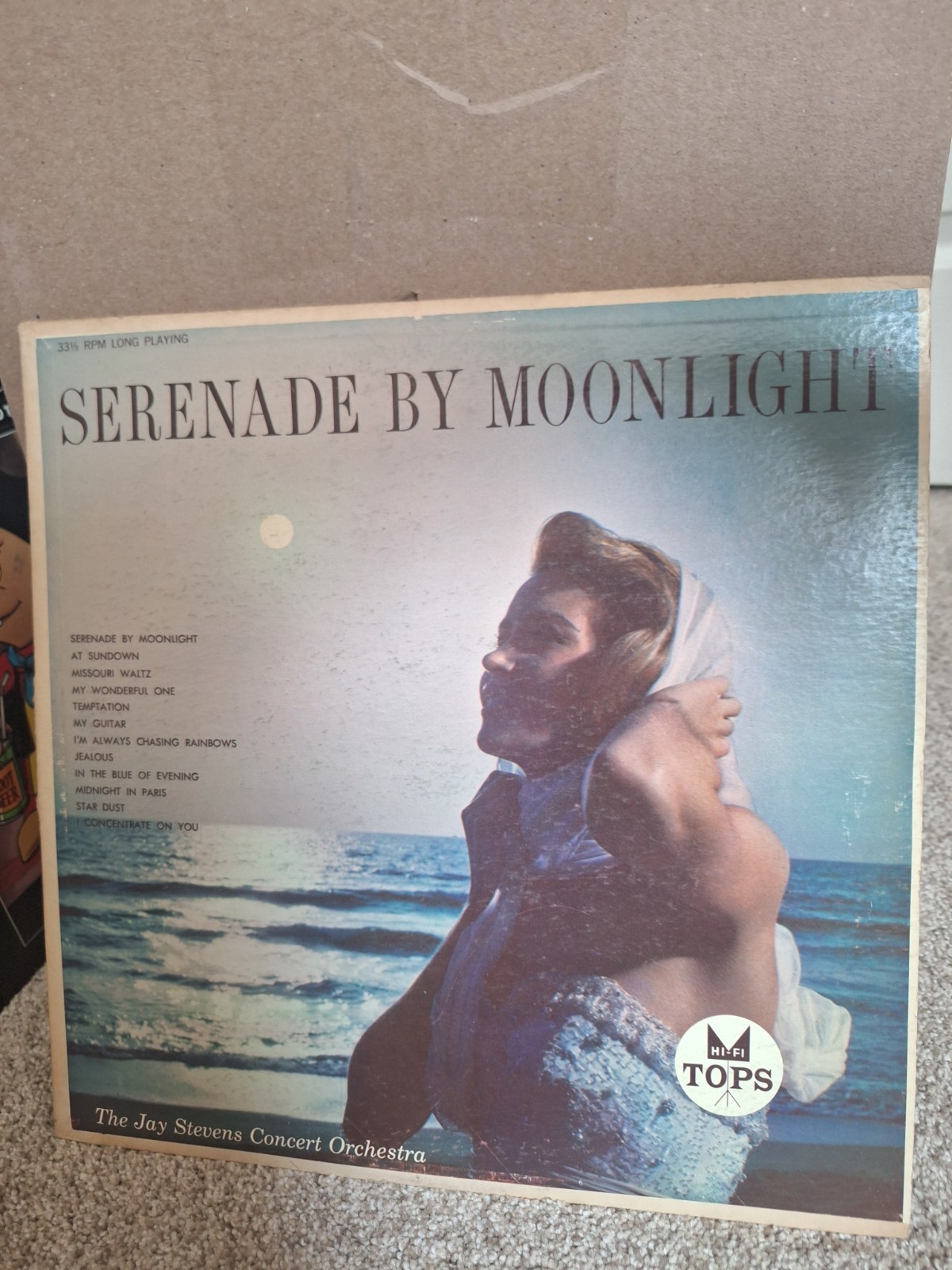 Serenade By Moonlight LP Jay Stevens Concert Orchestra Hi-Fi TOPS Easy Listening