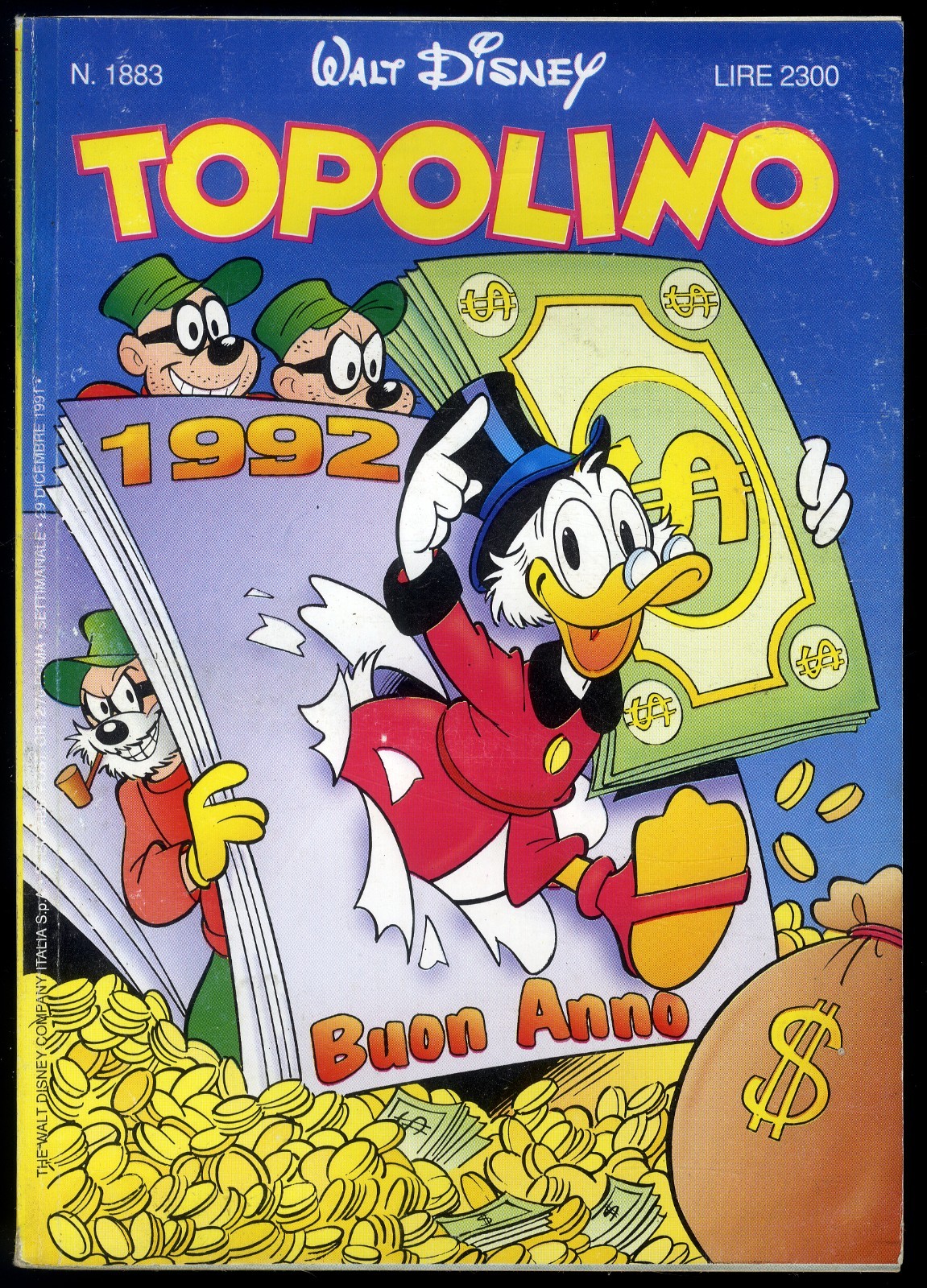 TOPOLINO N° 1883 - 29 DICEMBRE 1991 - WALT DISNEY COMPANY - CONDIZONE OTTIMO