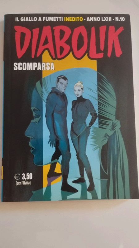 Fumetto Diabolik scomparsa.