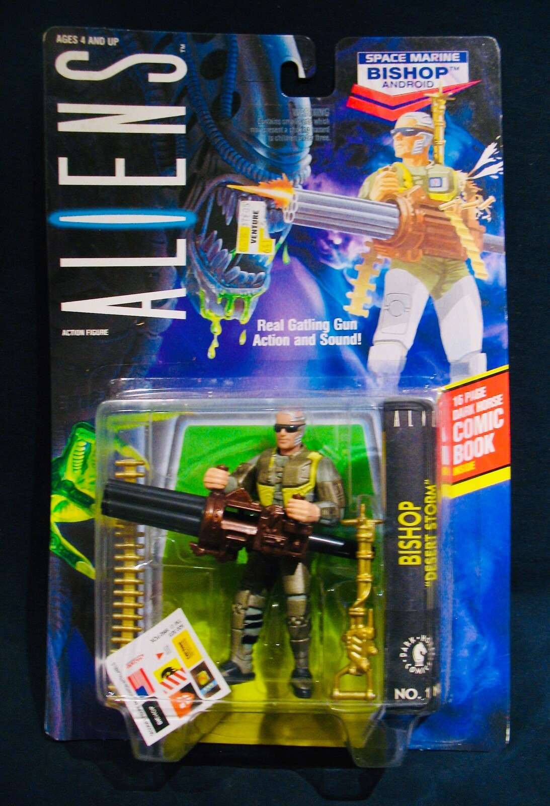 Modellino ALIENS~Space Marine Bishop~1992 con Gattling-non aperto-KENNER 