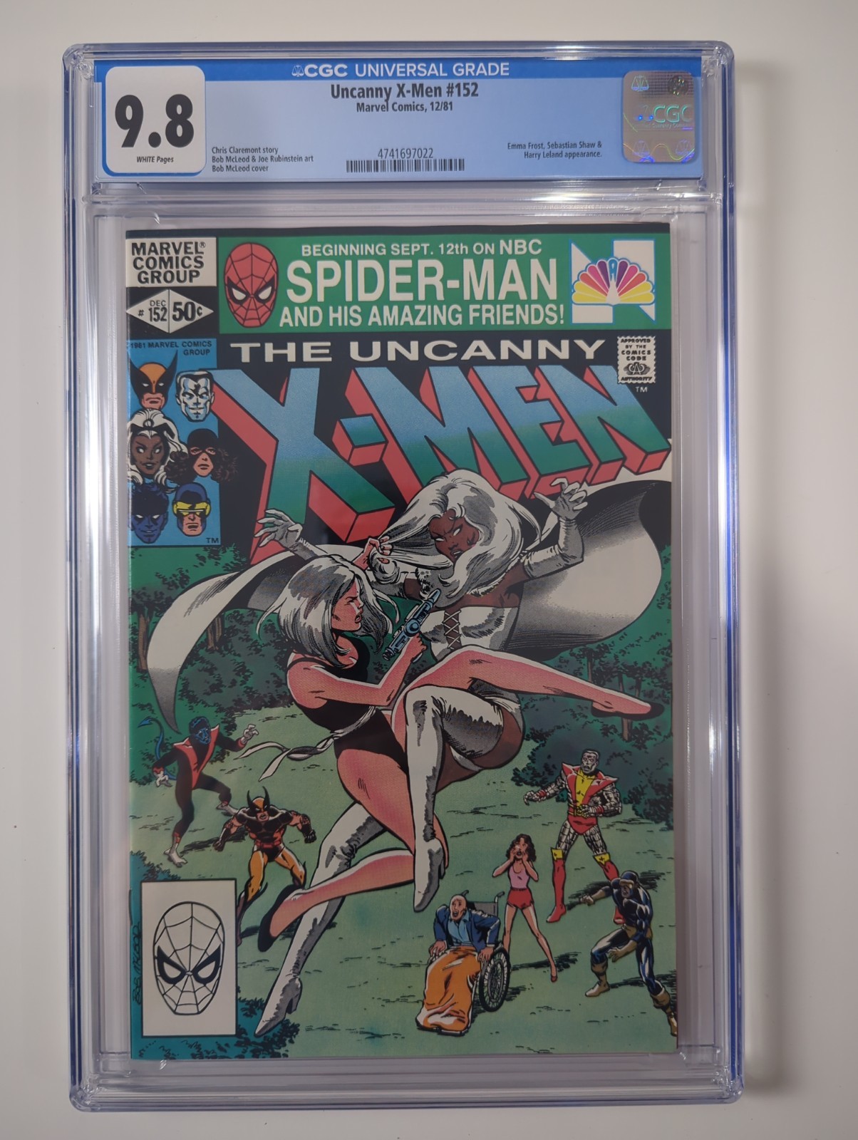 Uncanny X-Men #152 (dicembre 1981, Marvel) CGC 9,8 NM/MT PAGINE BIANCHE