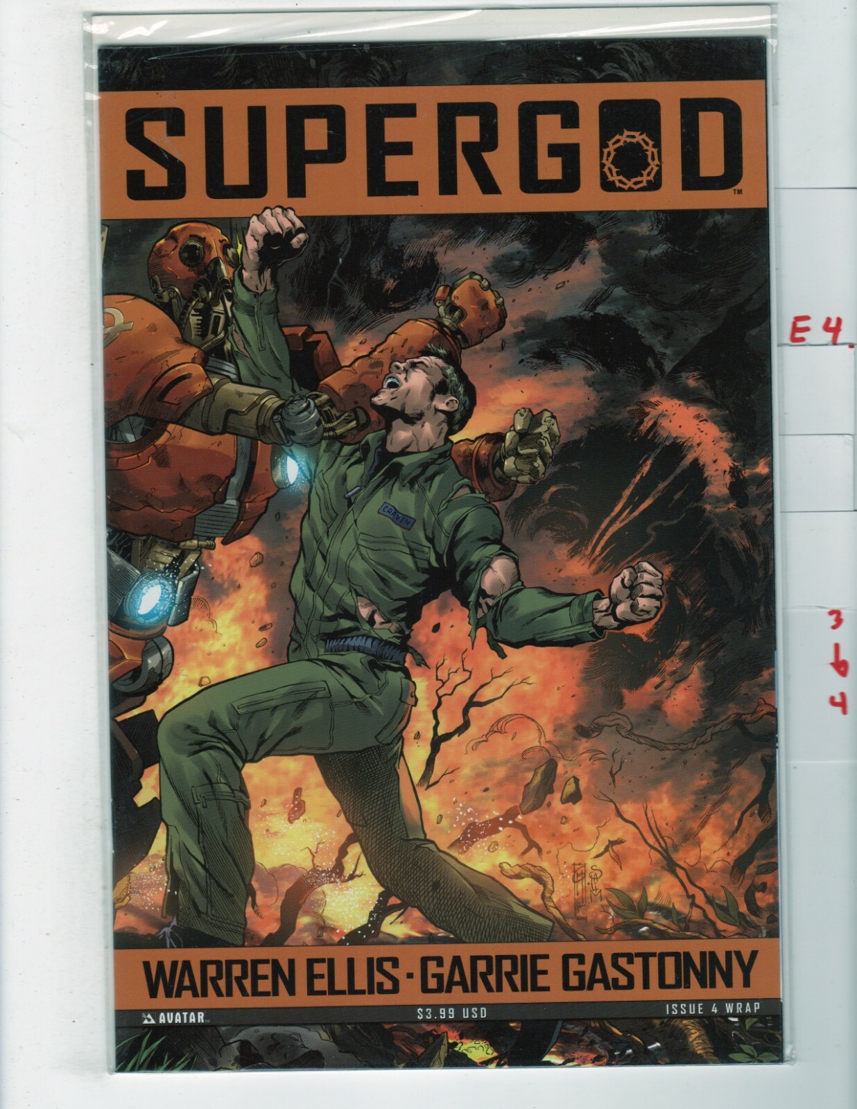 Supergod #4 Gastonny variante avvolgente VF/NM 2009 Avatar e434