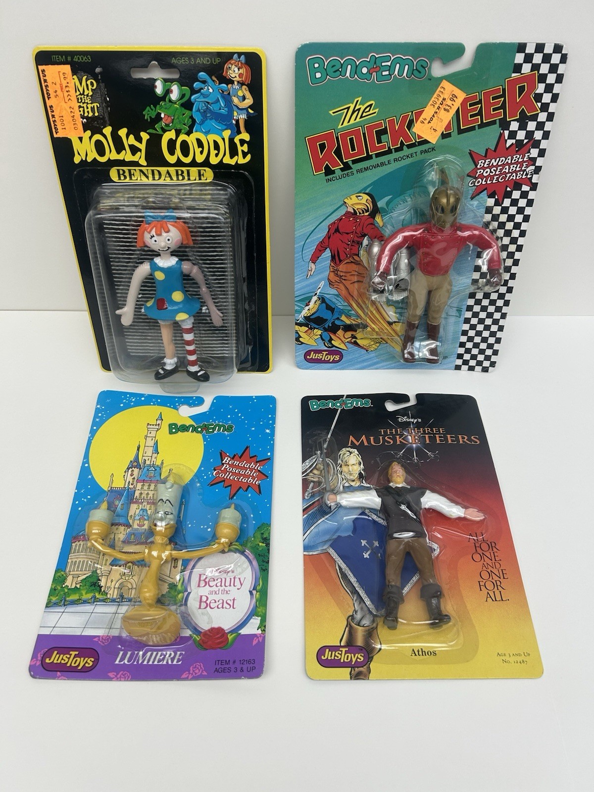 Bend-Ems Lumiere-Tre Moschettieri-Rocketeer-Molly Coddle-JusToys-NUOVO