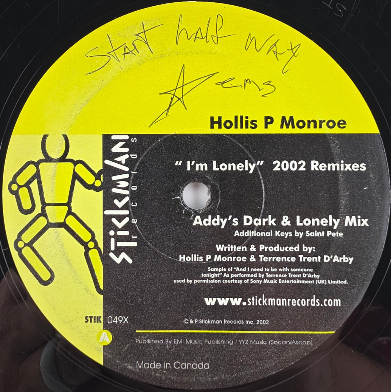 Hollis P. Monroe – I'm Lonely (2002 Remixes) Canada Deep House 12" Single Record
