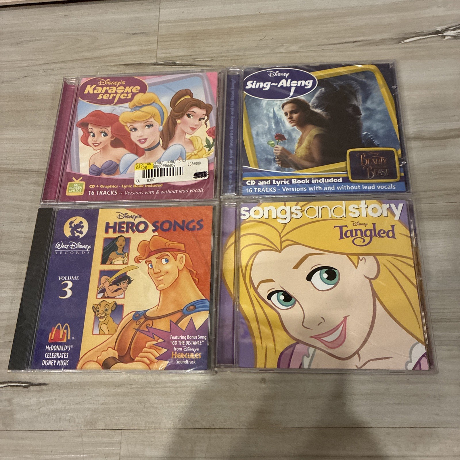 DISNEY 4 CD LOT 3 NEW SING-A-LONG BEAUTY AND THE BEAST PRINCESS KARAOKE HERO