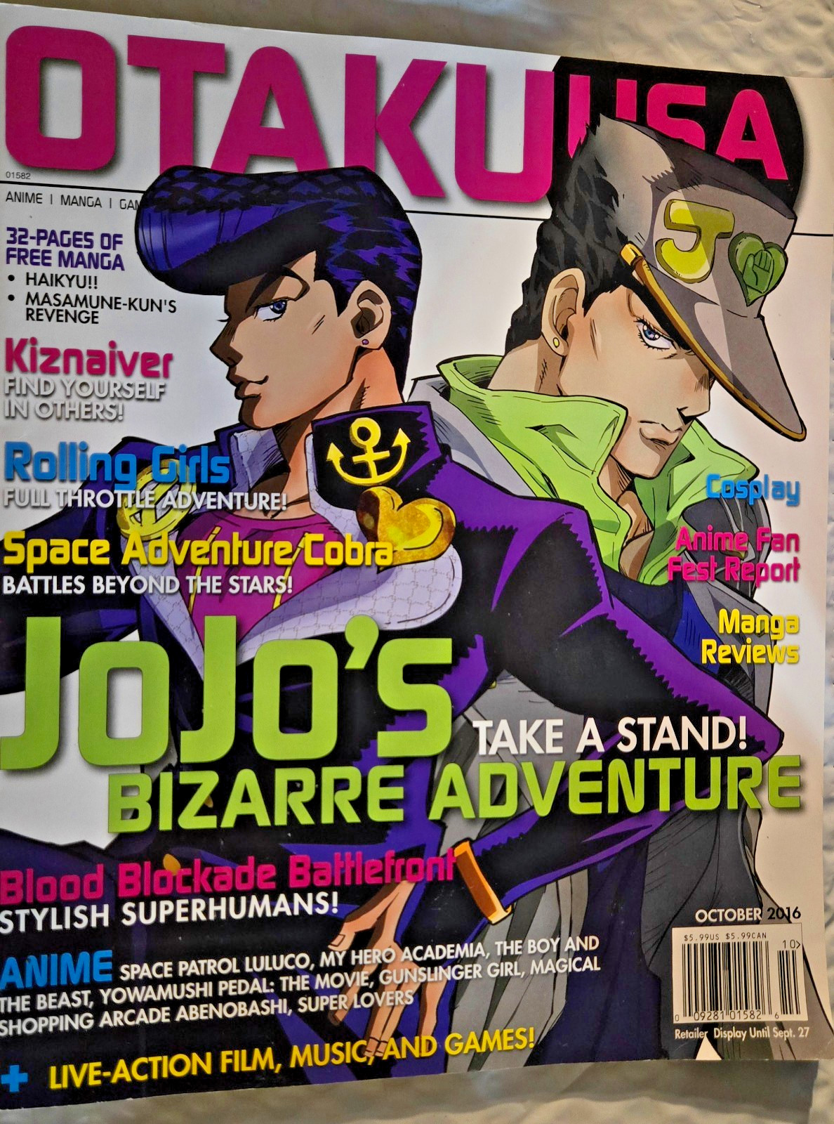 OTAKU USA Magazine Ottobre 2016 JoJo's Bizarre Adventure Anime Vol 10 n.1