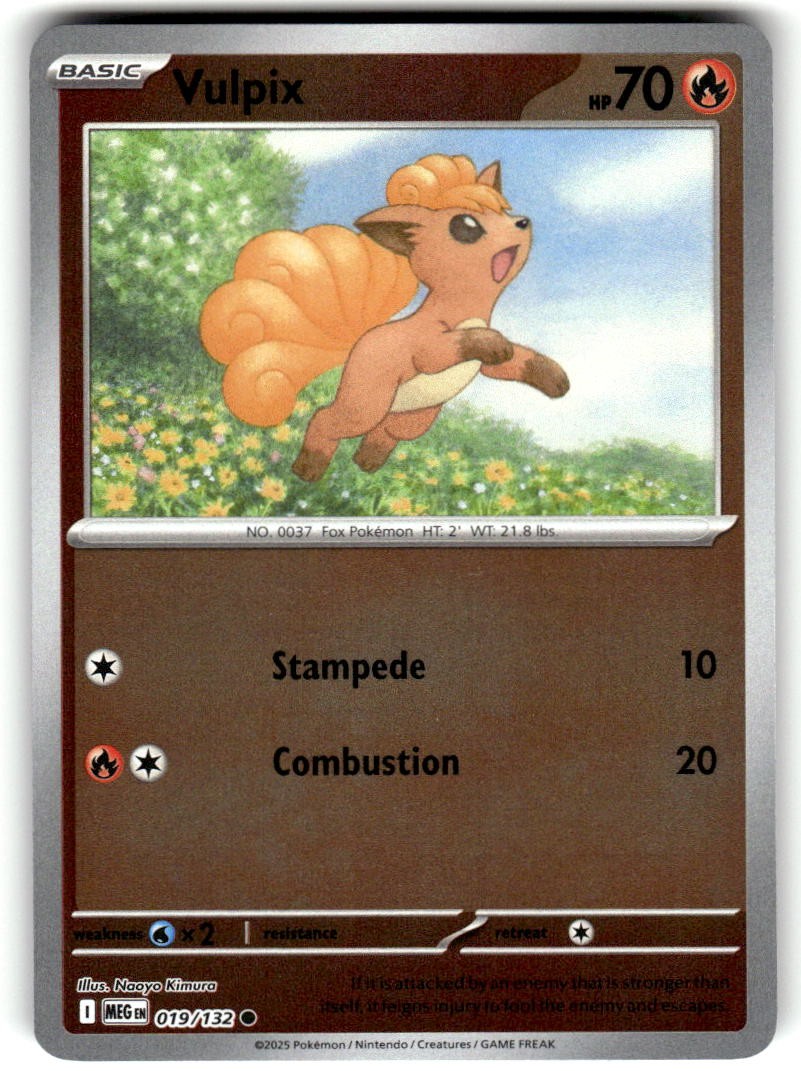 Vulpix Reverse Holo Common Mega Evolution 019/132 quasi nuovo