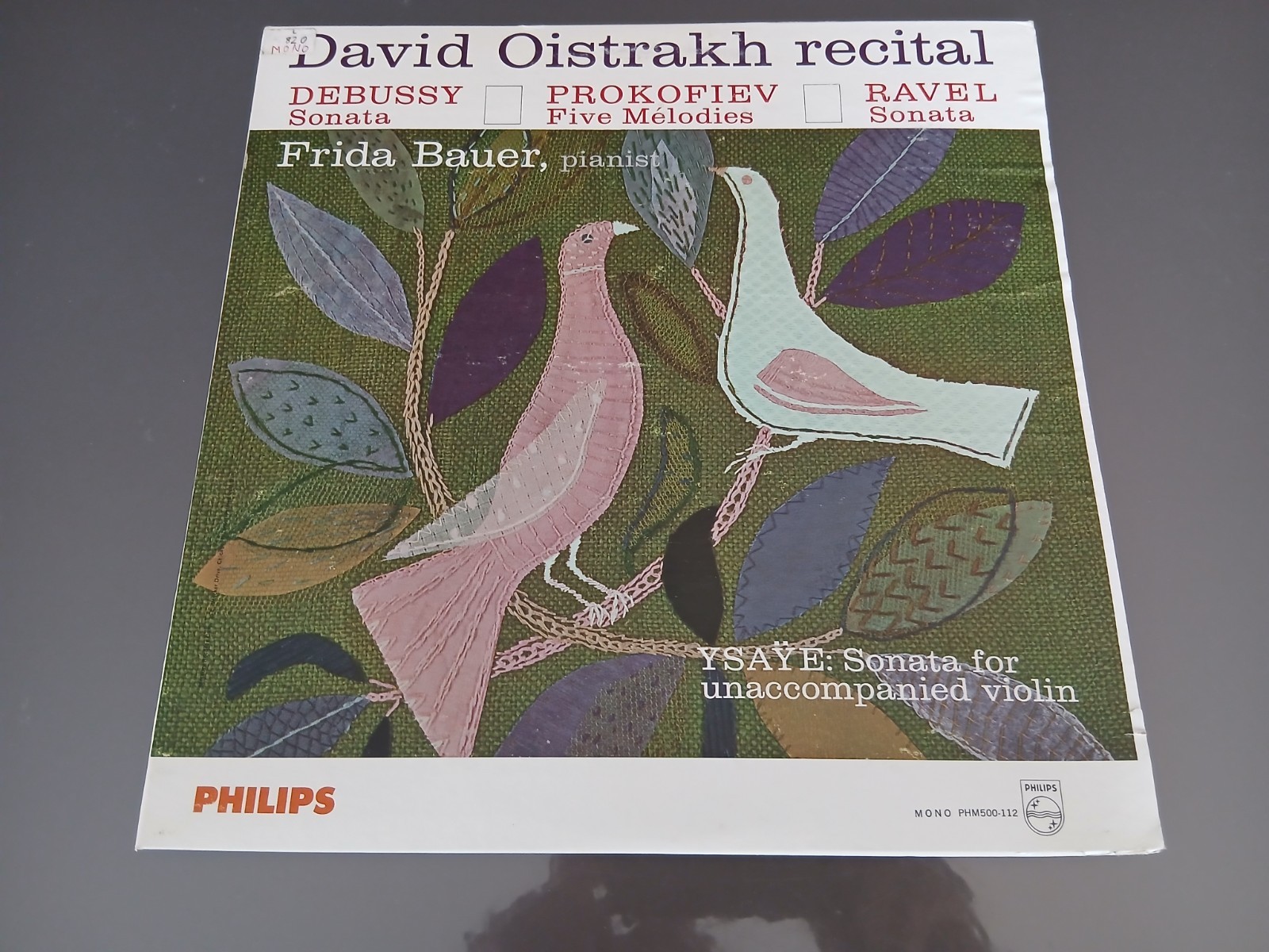 LP David Oistrakh recital Frida Bauer Debussy Prokofiev Ravel Ysaye USA