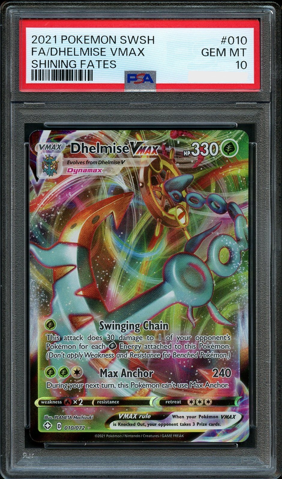 Pokemon Destino Lucente Dhelmise VMAX 010 PSA 10
