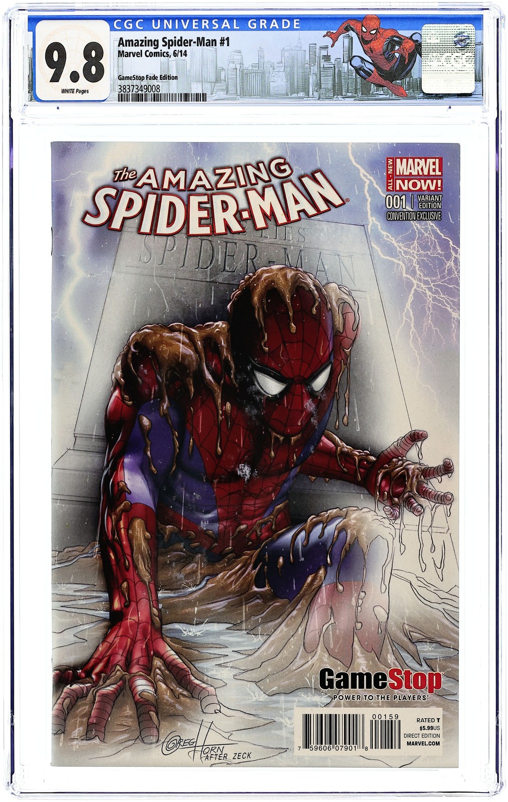 Amazing Spider-Man #1 Horn Gamestop Fade Variant CGC 9.8 2014 3837349008
