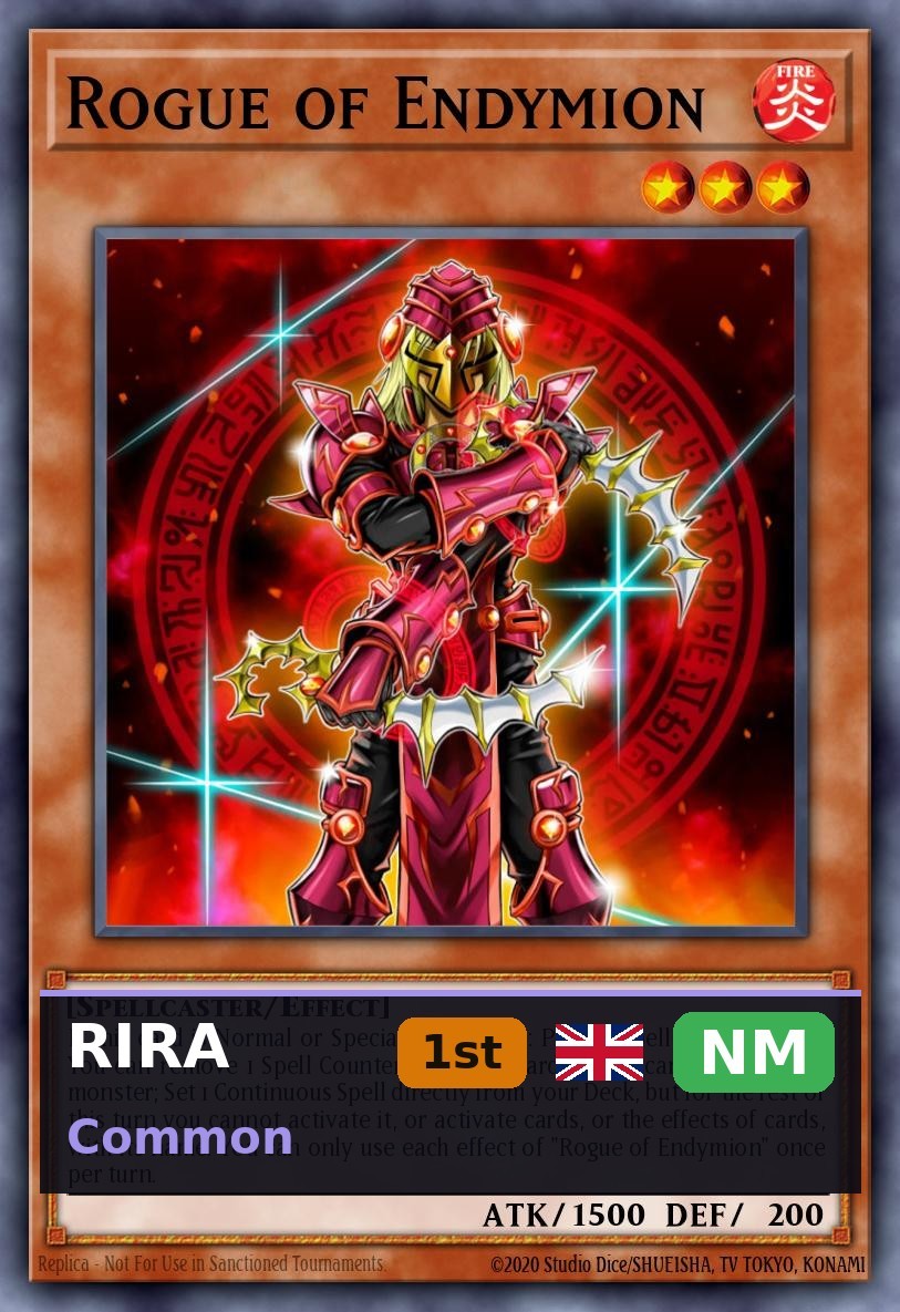 Rogue of Endymion RIRA-099 1st Edition NM EN Yu-Gi-Oh