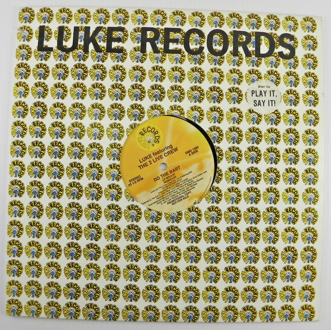 Luke Featuring The 2 Live Crew - Do The Bart (12") Vinyl Record VG+