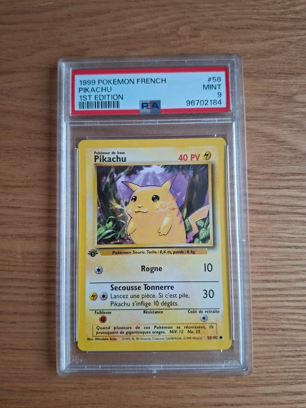 Pikachu 58/102 set de base édition 1 PSA 9 Français