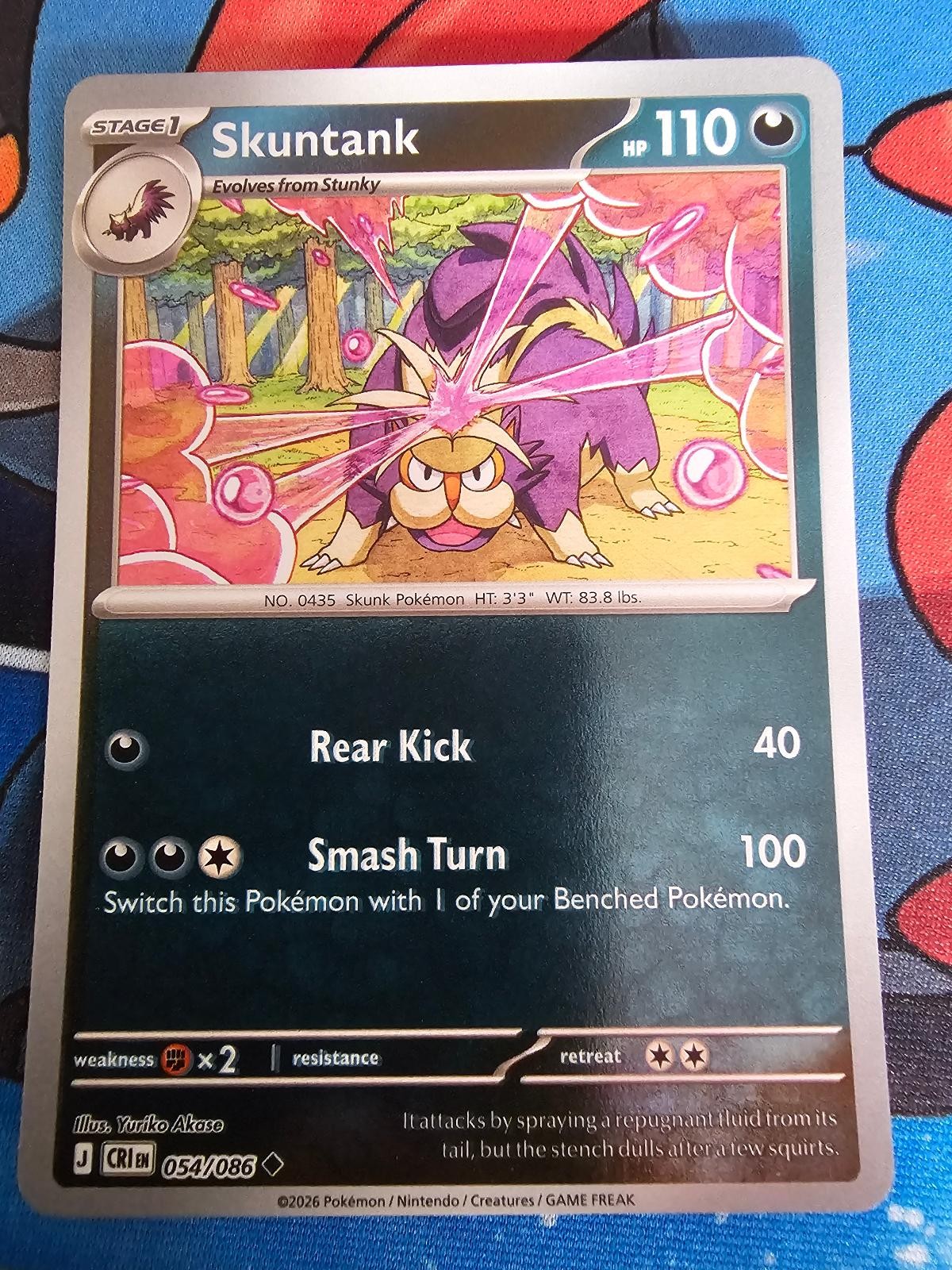 Skuntank 054/086 Pokemon non comune Chaos Rising Reverse Holo quasi nuovo