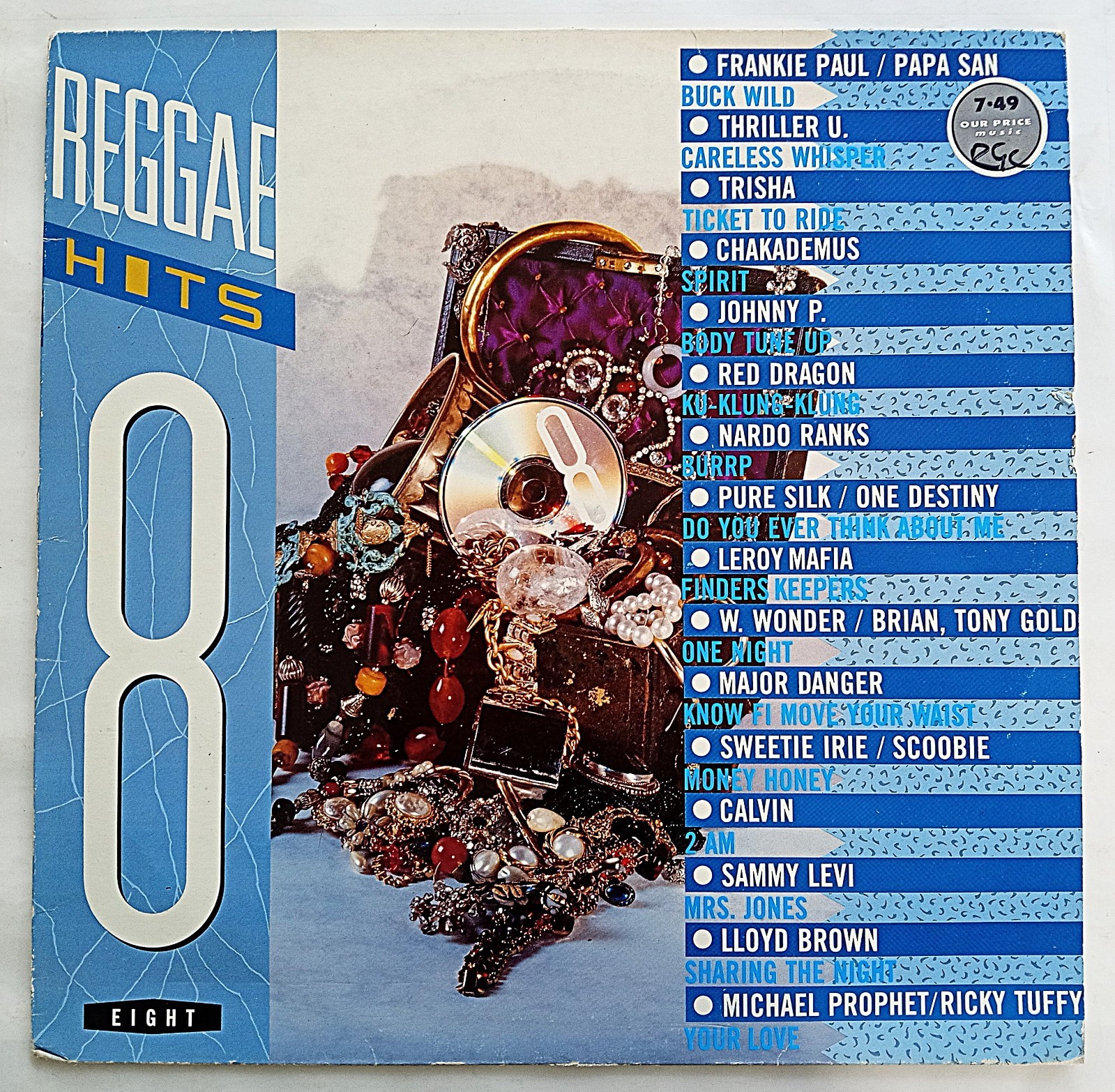 VARIOUS - REGGAE HITS VOL. 8 LP VINYL 1990 VOLUME JET STAR JELP1008 *VG/G*