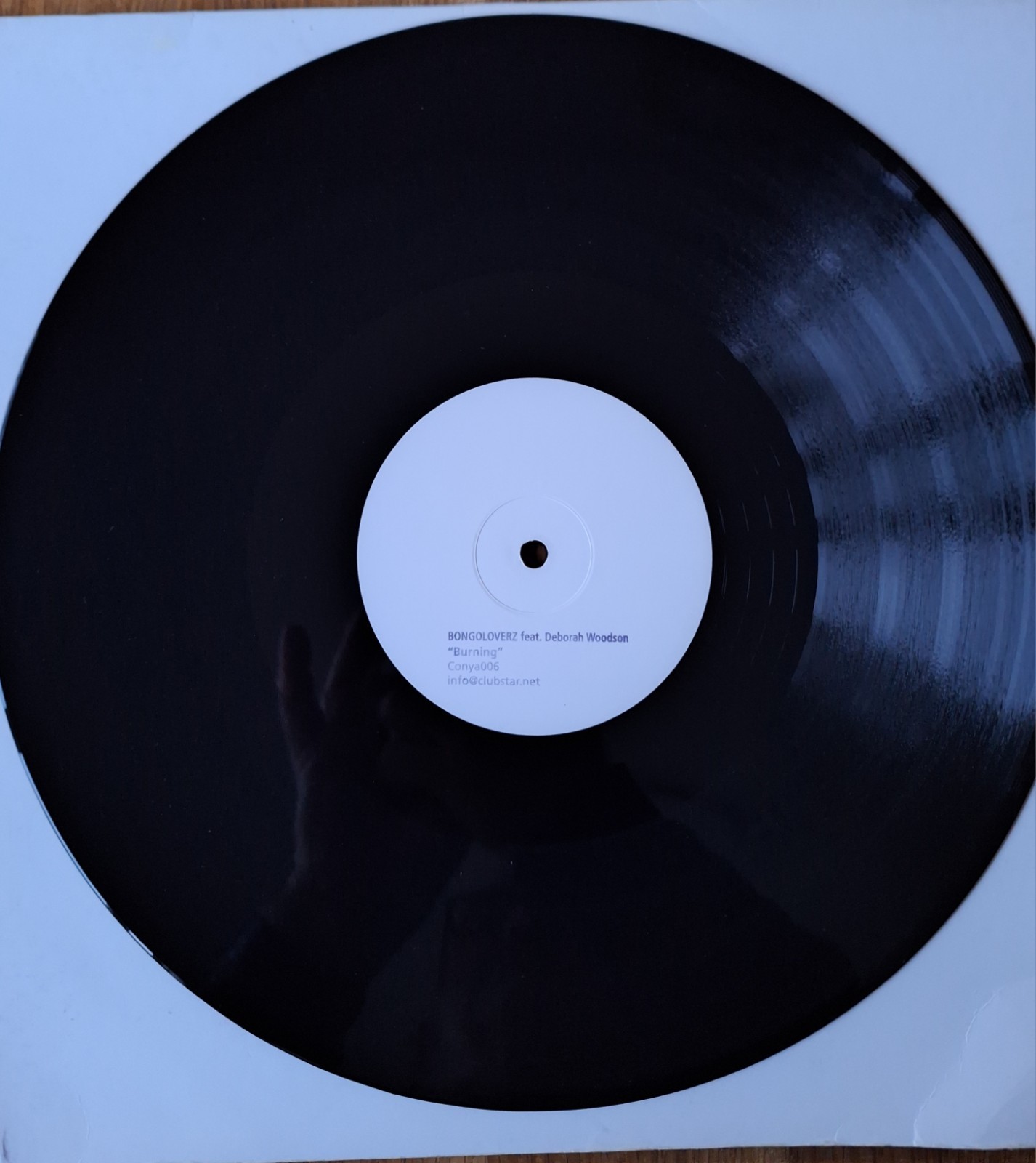 Bongoloverz feat. Deborah Woodson – Burning 12" Vinyl White Label Stamped