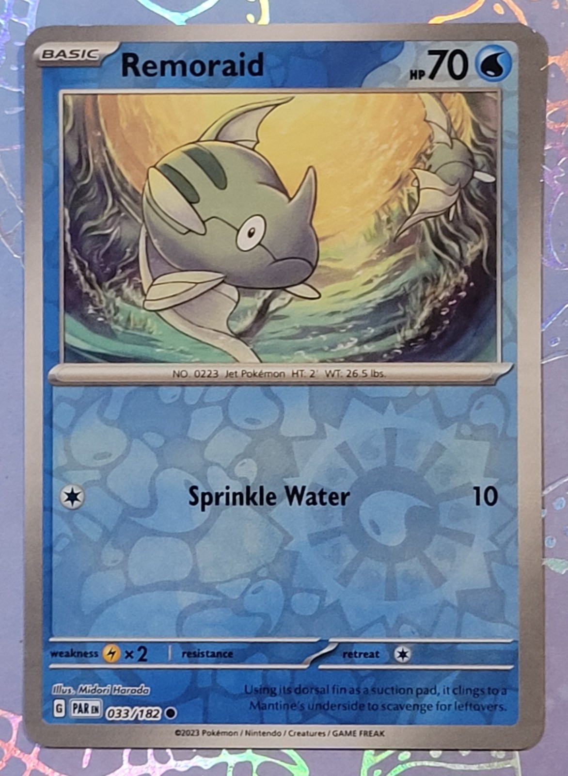 Remoraid 033/182 Paradox Rift Reverse Holo Pokemon Card NM