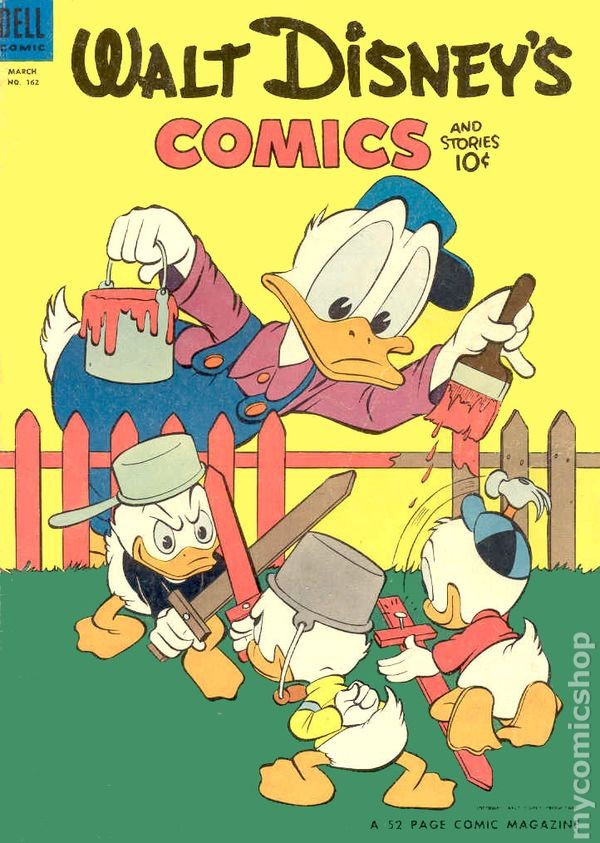 Walt Disney's Comics and Stories #162 VG 1954 Stock Image Low Grade