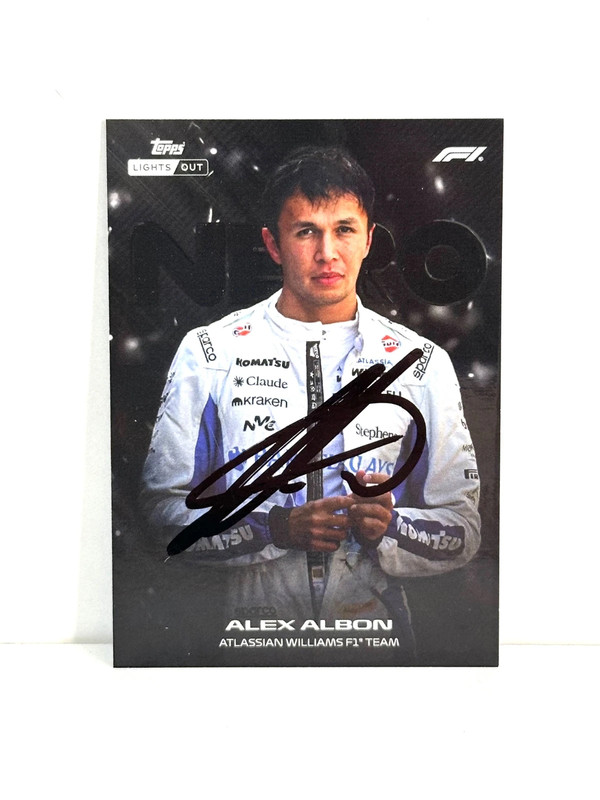 Alexander Albon Topps Lights Out 2026 carta F1 autografata