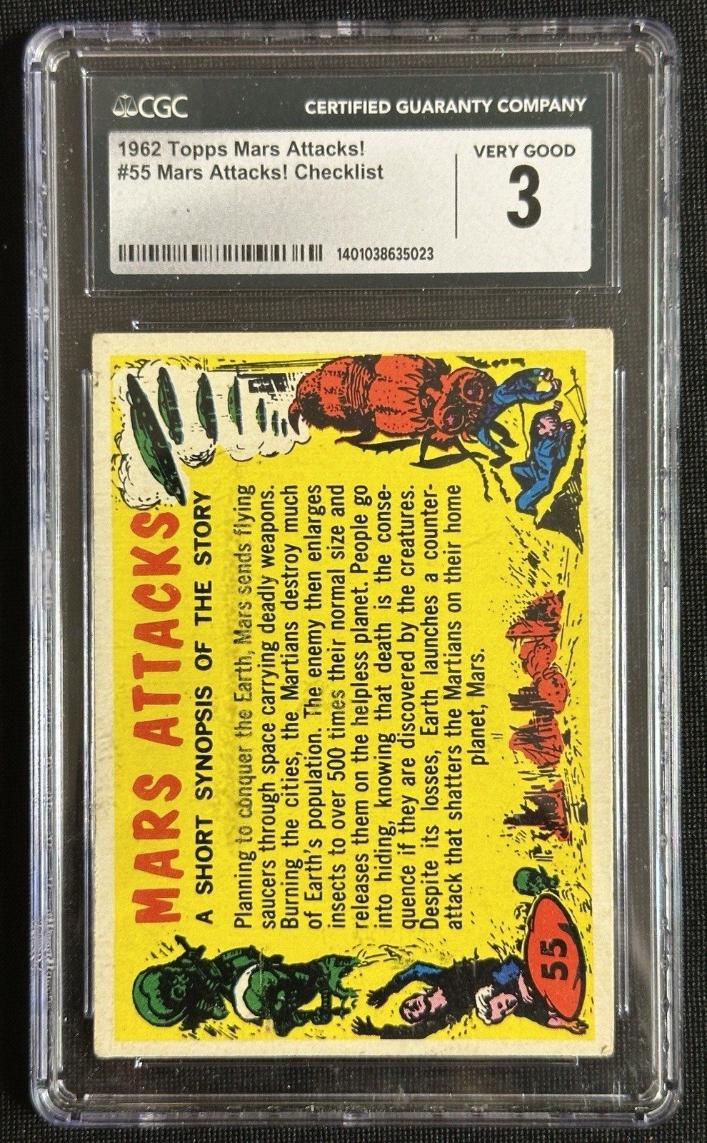 EBAY LIVE 1962 Topps Mars Attacks #55 Checklist not PSA CGC 3