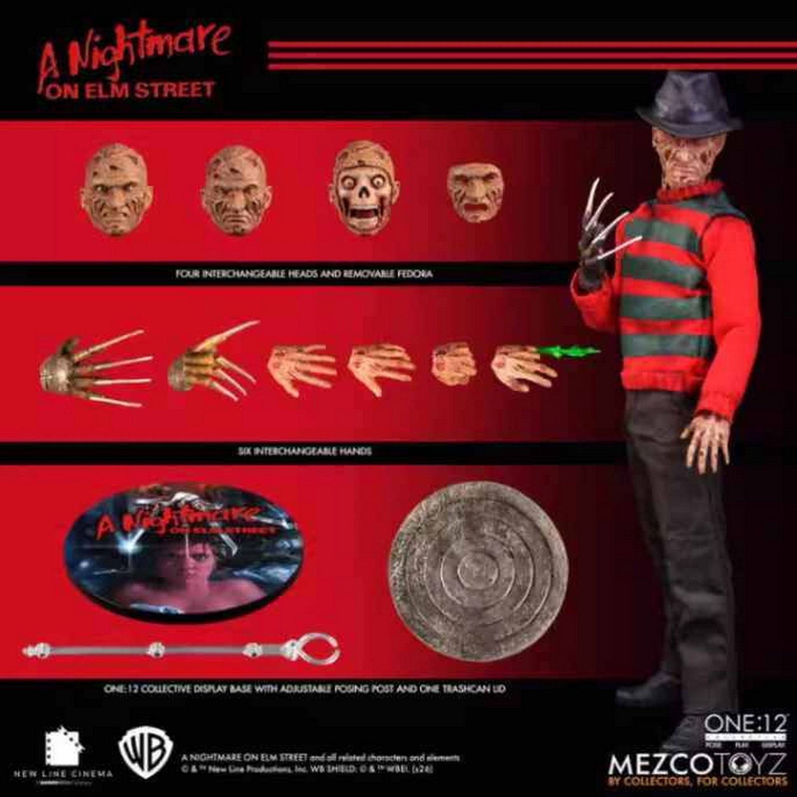 Mezco Freddy A Nightmare on Elm Street 1/12Action Figure In Stock Second edition