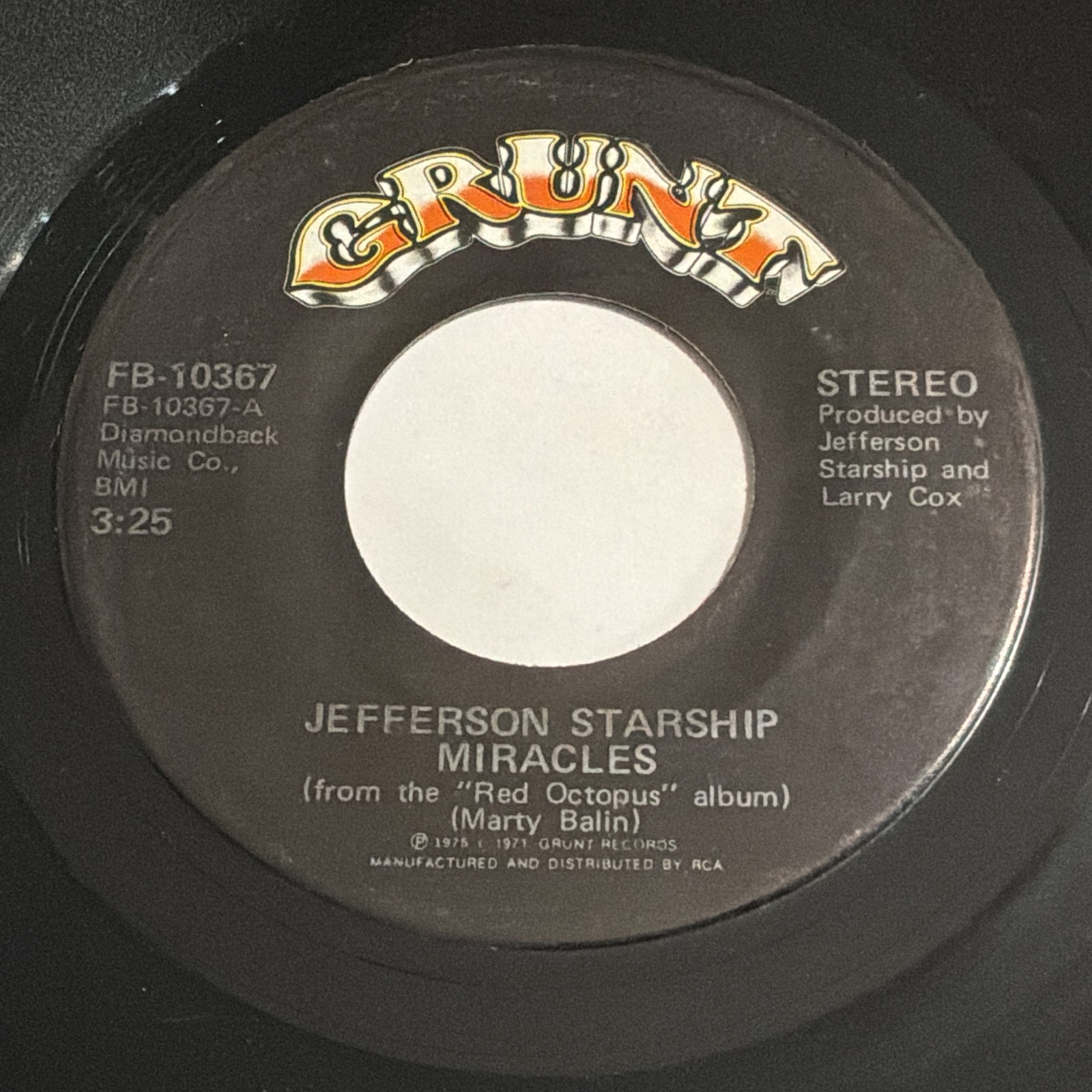 Jefferson Starship: Miracles / Ai Garimasu (There Is Love) 45 - Grunt
