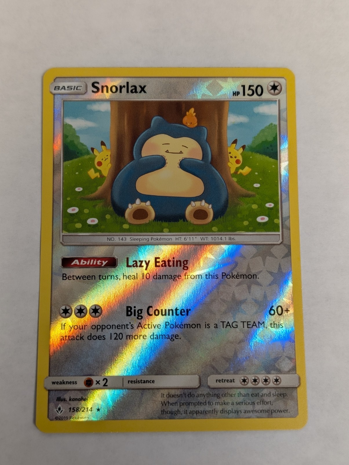 Snorlax 158/214 Sm-Unbroken Bonds Reverse Holo