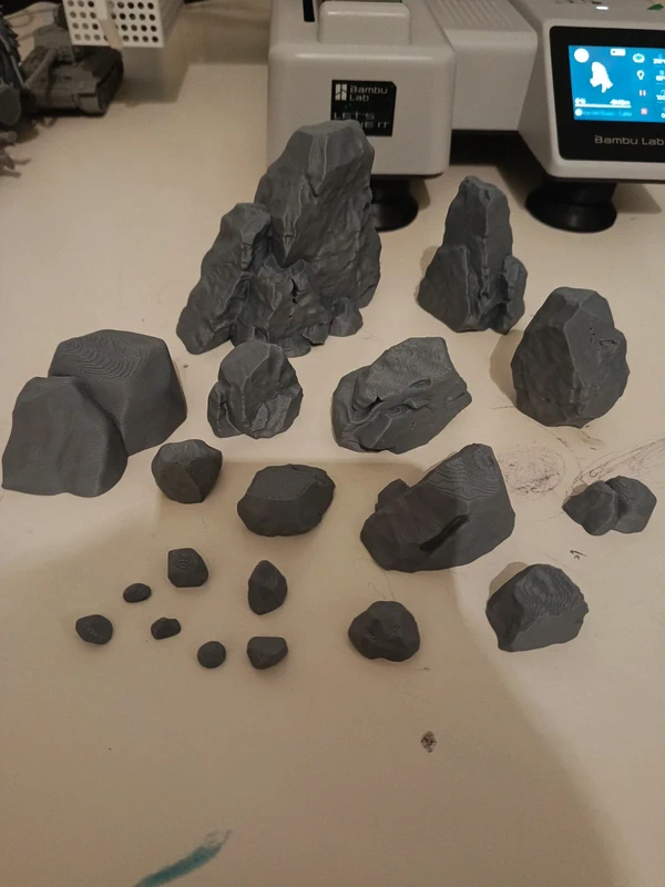Set di rocce per diorami e giochi – Stampa 3D in PLA Matte