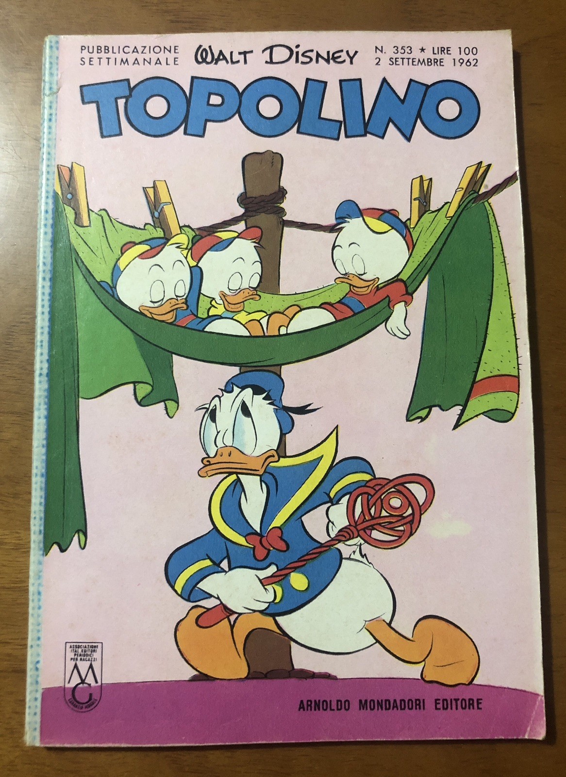 TOPOLINO 353 * figurine * 1962 OTTIMO E RARO fascia difficile
