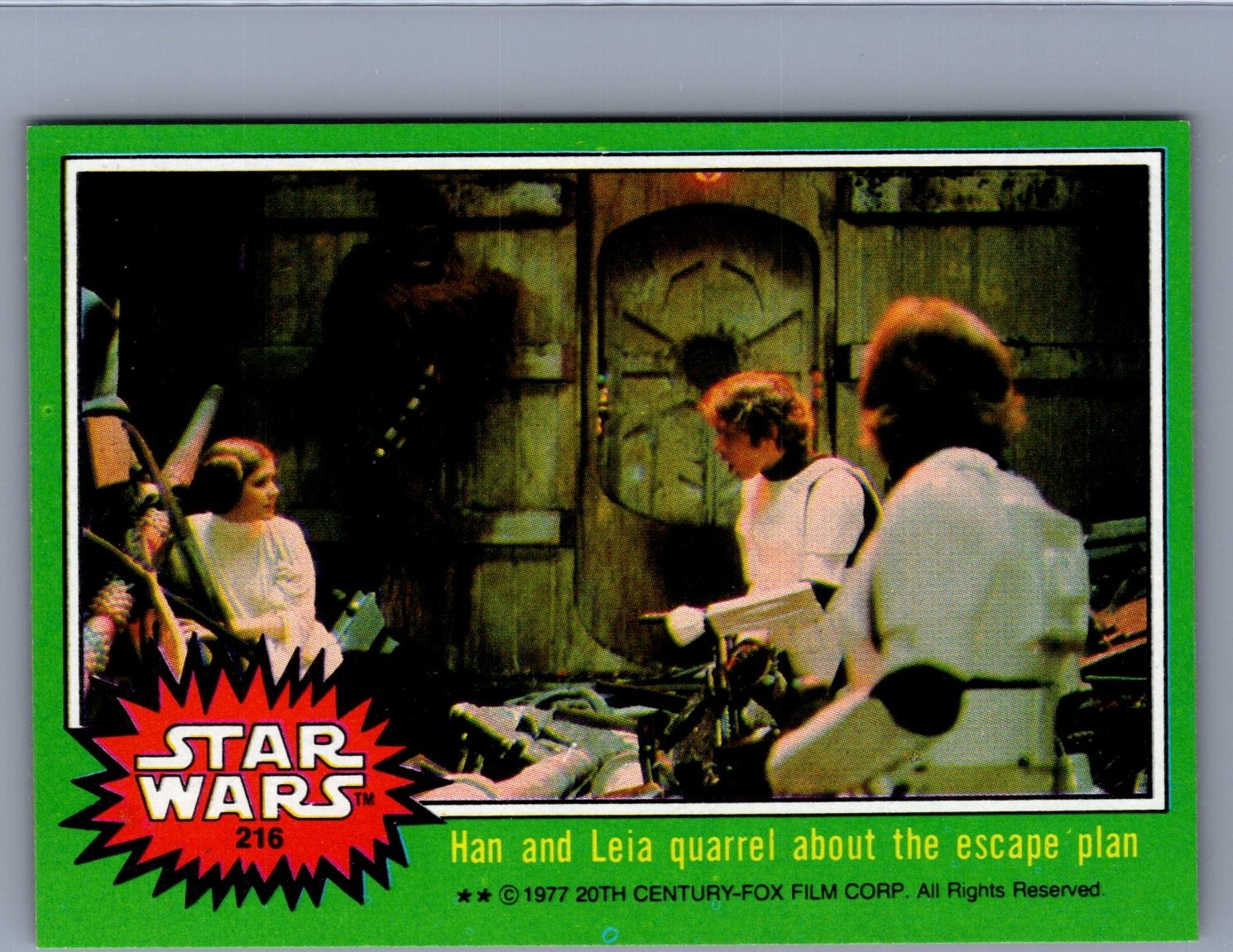 1977 TOPPS STAR WARS HIGH GRADE  HAN AND LEIA ESCAPE PLAN #215 