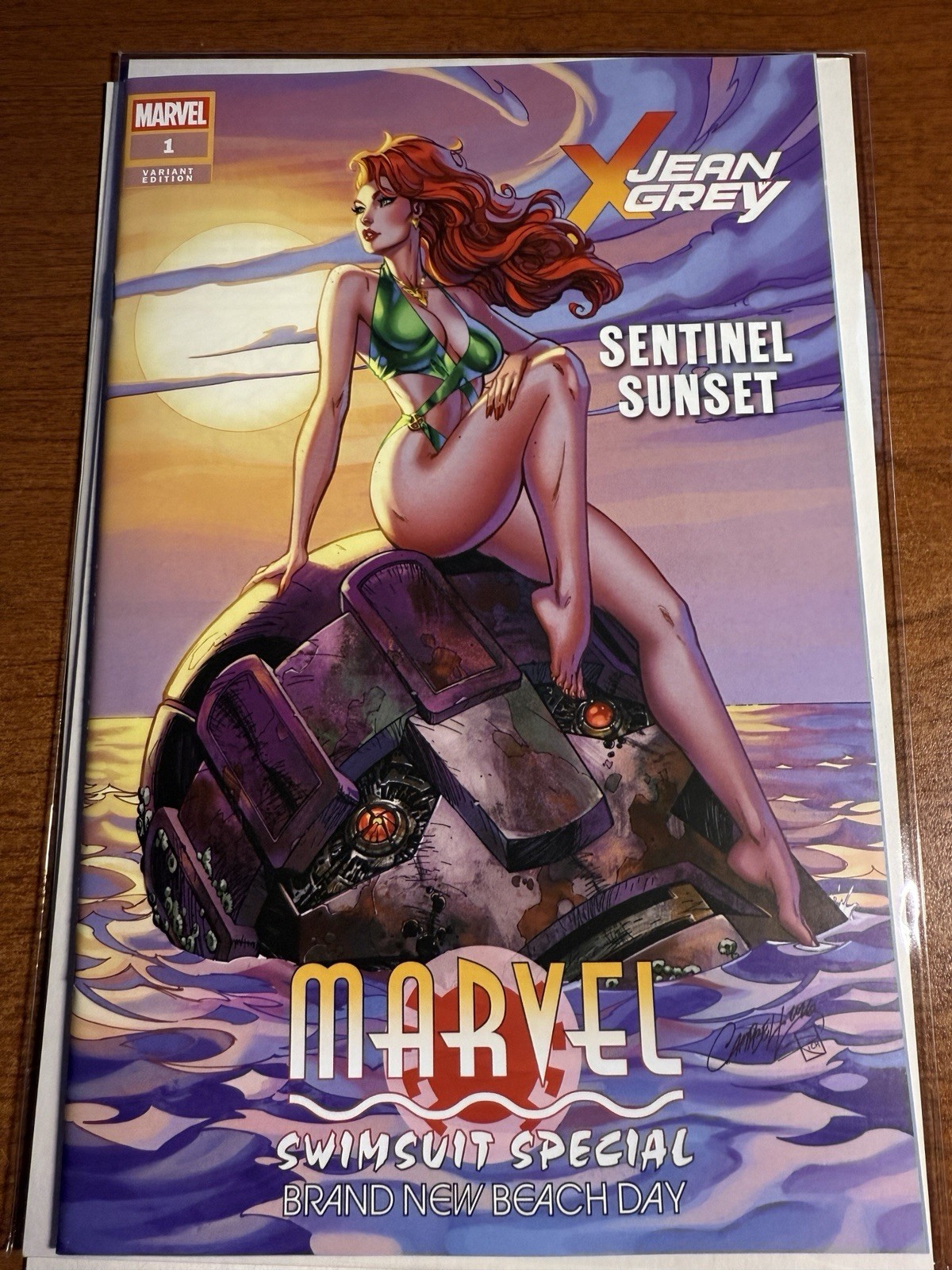 Costume da bagno MARVEL Special #1 Jean grigio sentinella tramonto J Scott variante Campbell