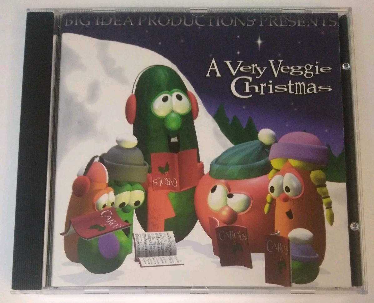 VeggieTales A Very Veggie Christmas CD 1996 Club Edition Childrens Christian VG+